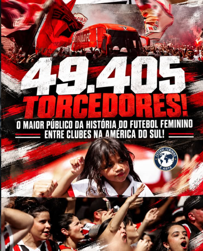 49.405 torcedores! São Paulo x Corinthians quebra recorde de público do futebol feminino de clubes na América do Sul
